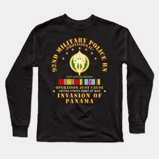 92nd Military Police Bn- Ft Clayton Panama w Svc Ribbons Long Sleeve T-Shirt